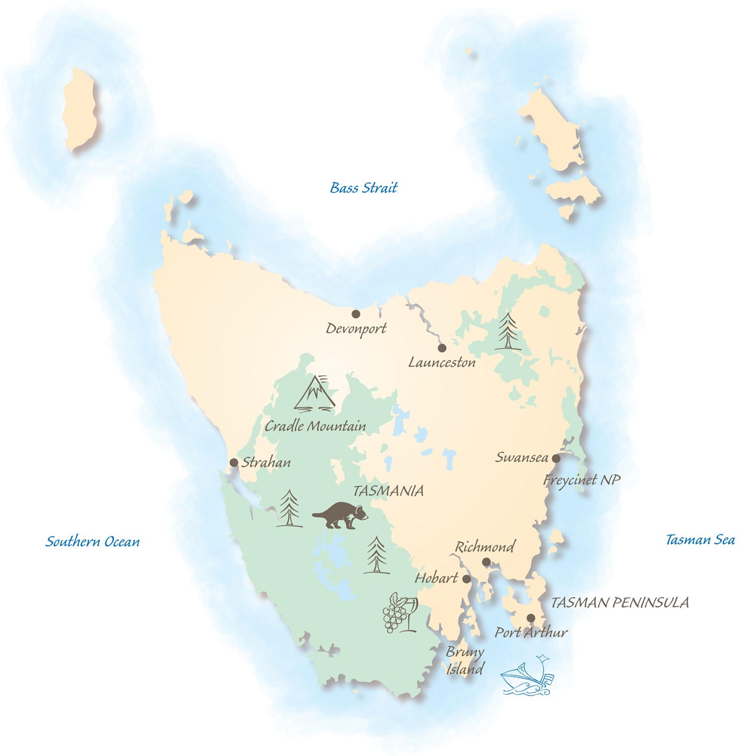Tasmania map