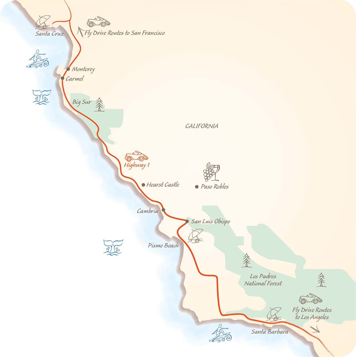 California Coast map