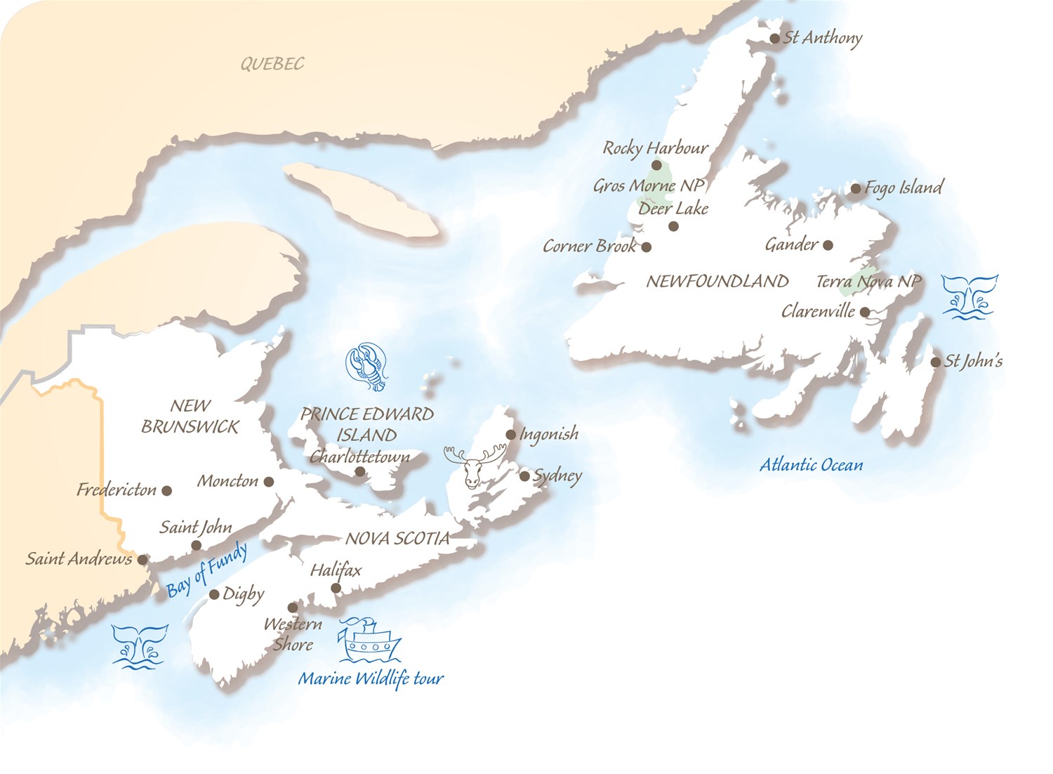 Atlantic Canada map