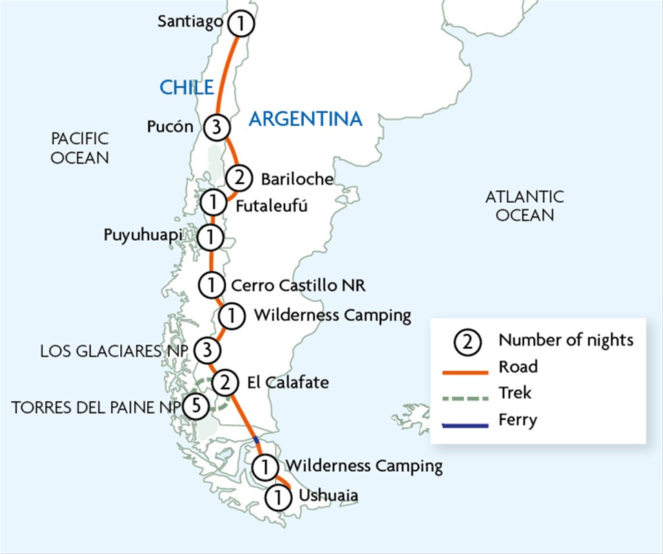 Patagonia & Andes between Santiago & Ushuaia Patagonia & Andes between Santiago & Ushuaia