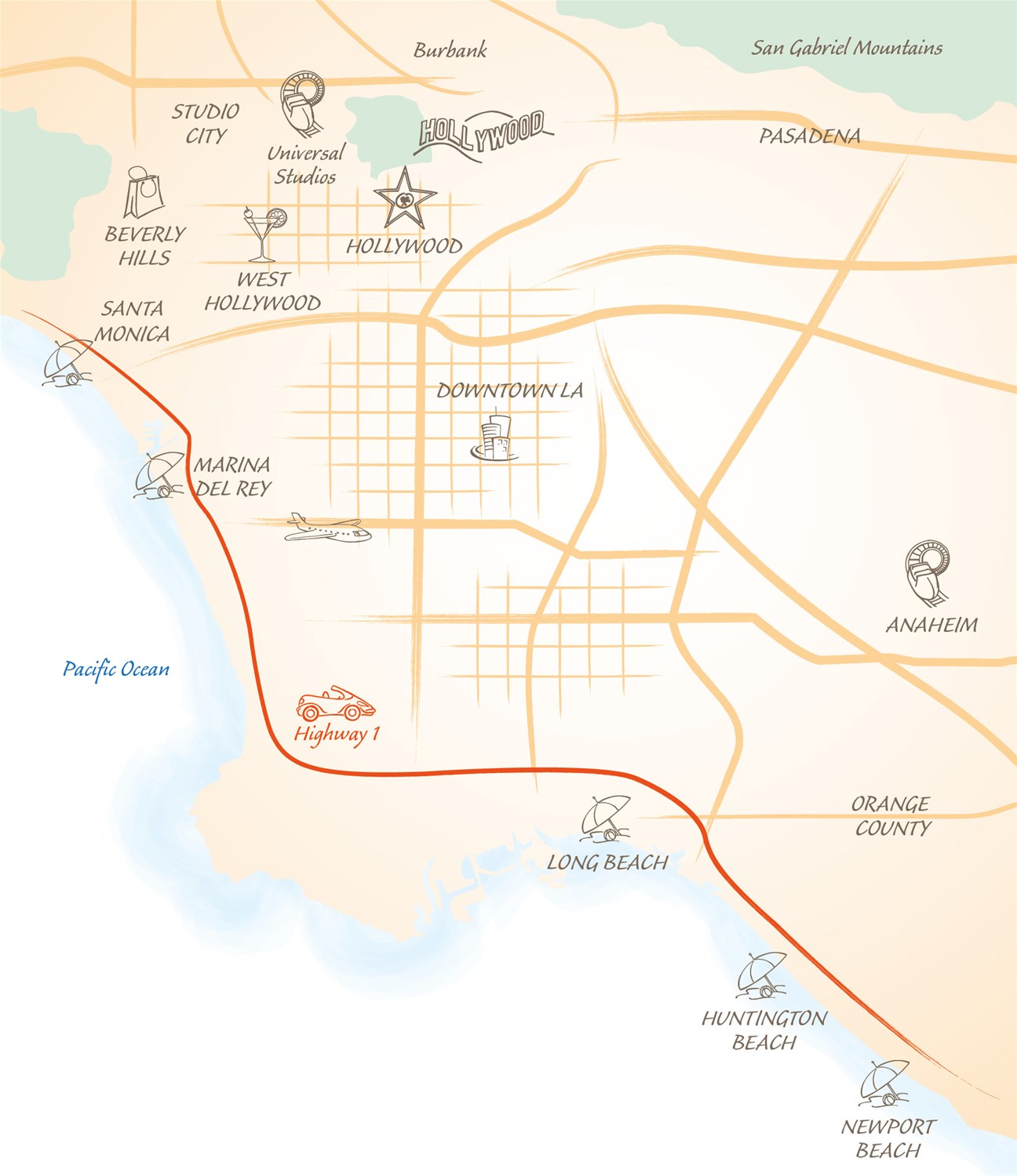 Los Angeles Holiday Highlights Map