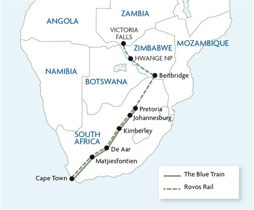 Rovos Rail Map