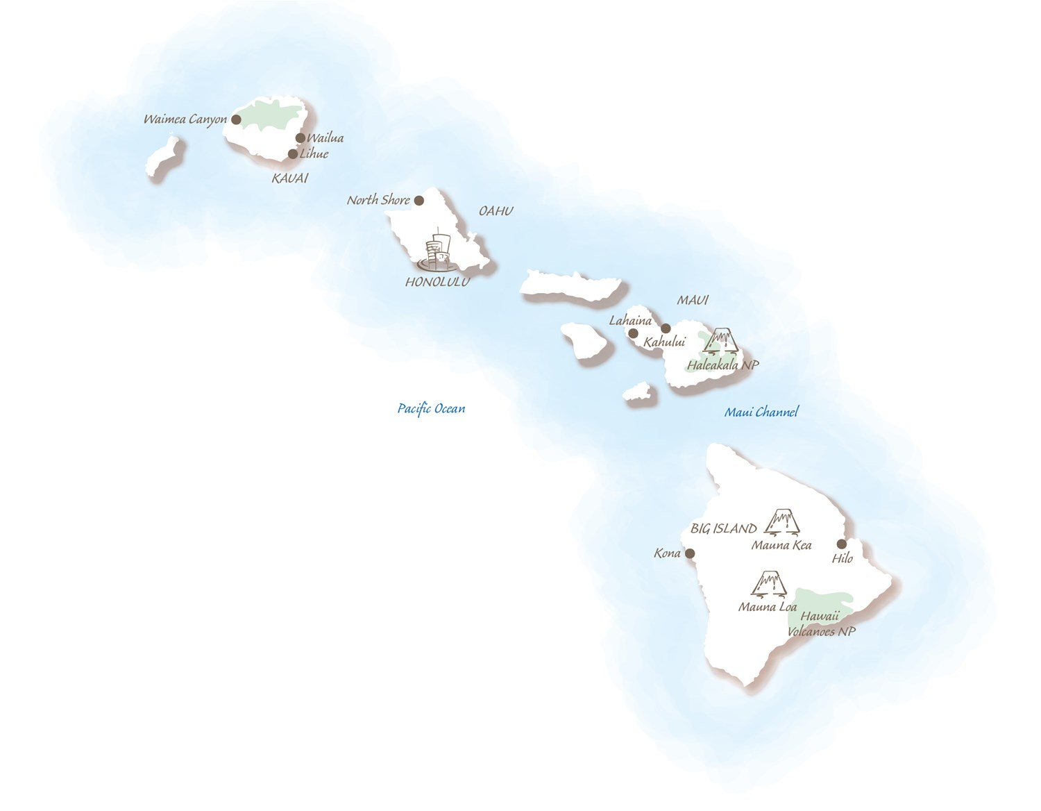 Hawaii Holiday Highlights Map