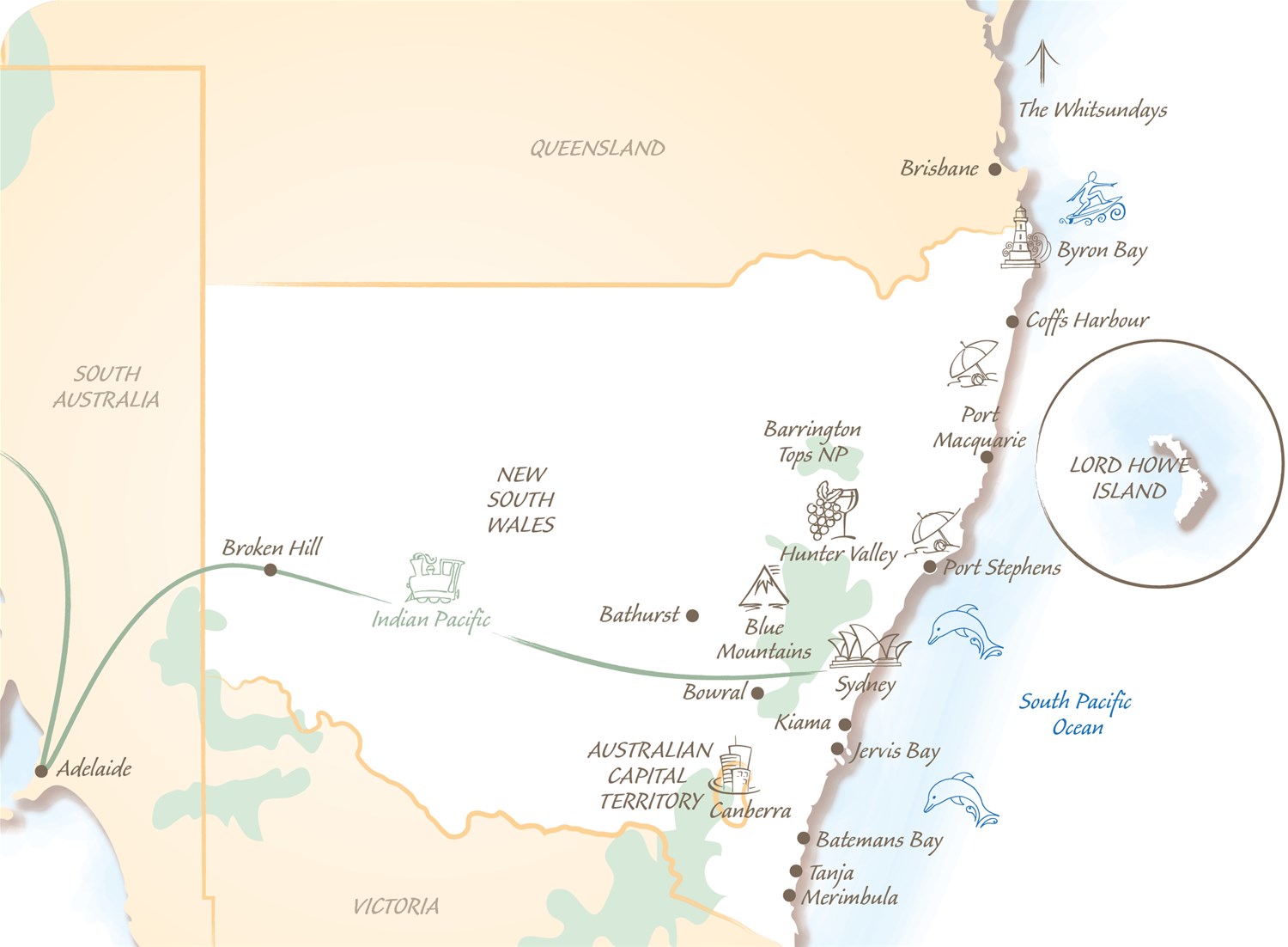 New South Wales map