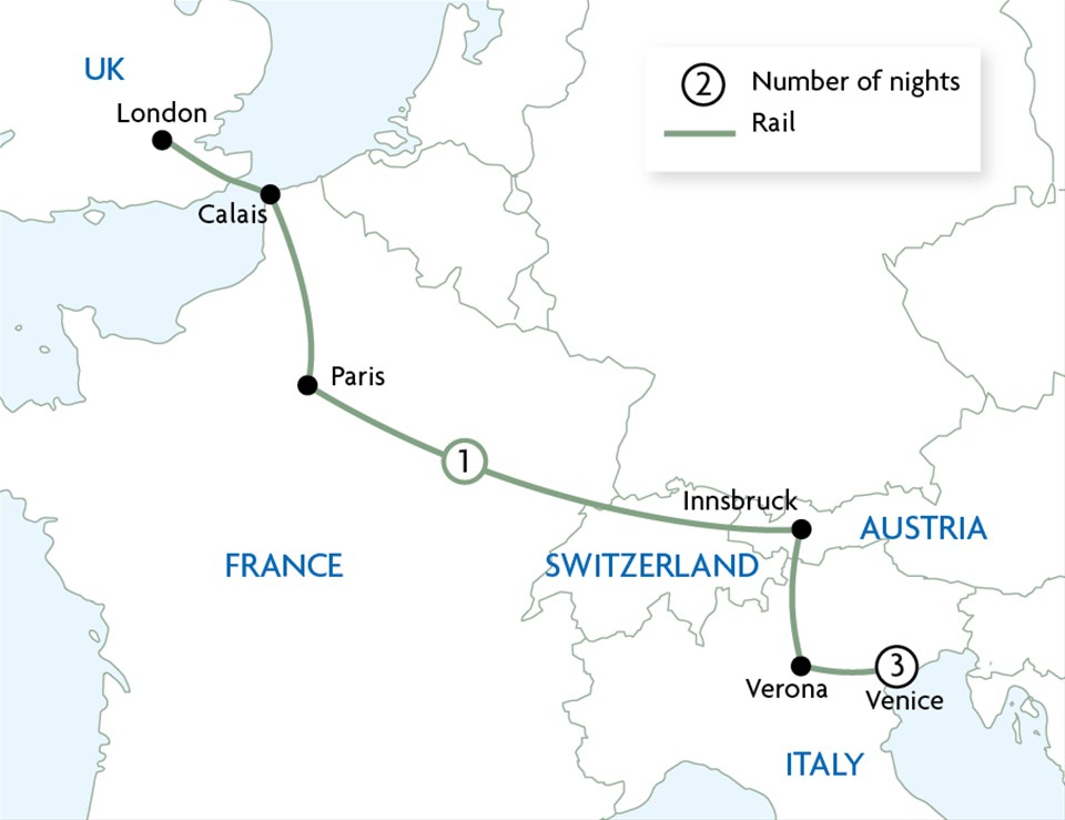 Venice Simplon-Orient-Express Austria, Belgium, England, Europe, France,  Germany, Hungary, Italy, Romania, Turkey