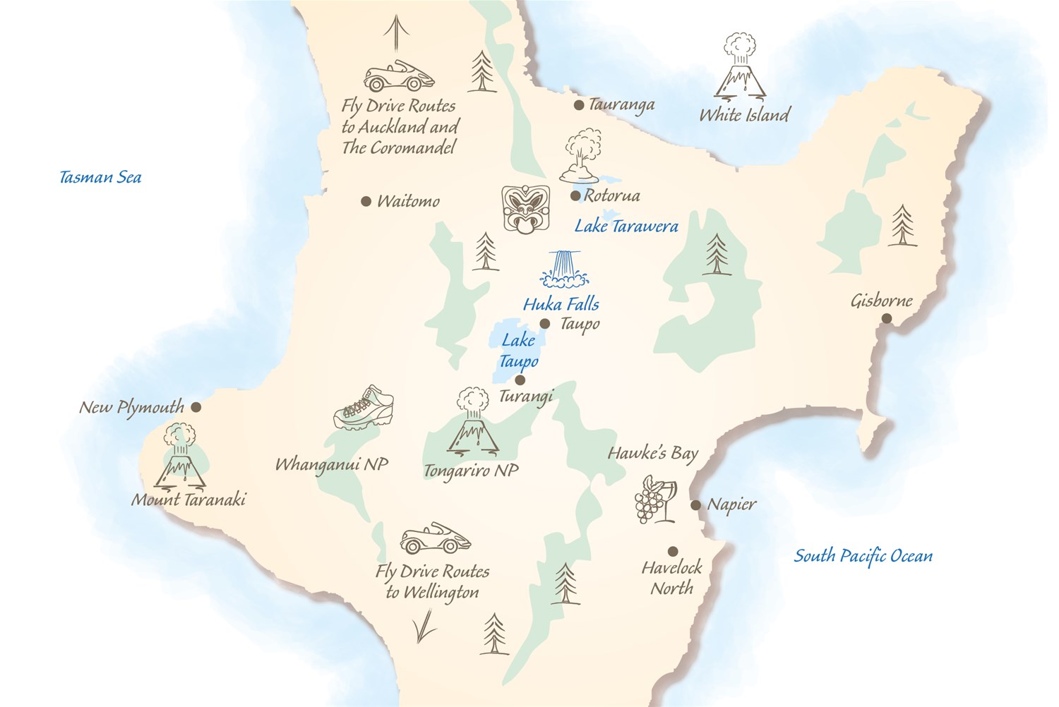 Central North Island map