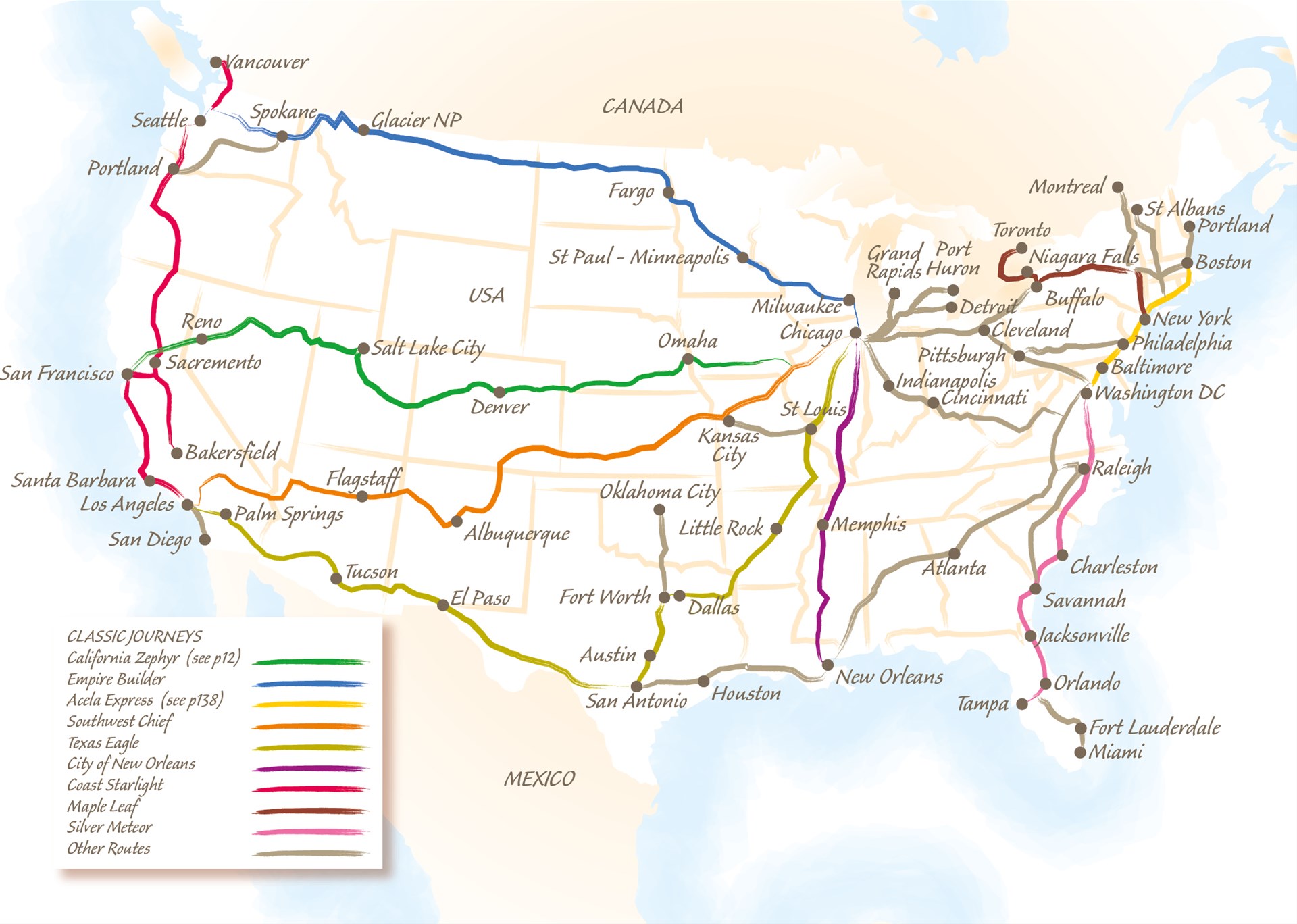 amtrak map west coast