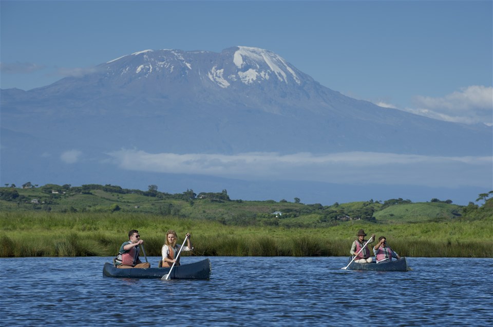 Canoeing on Lake Duluti