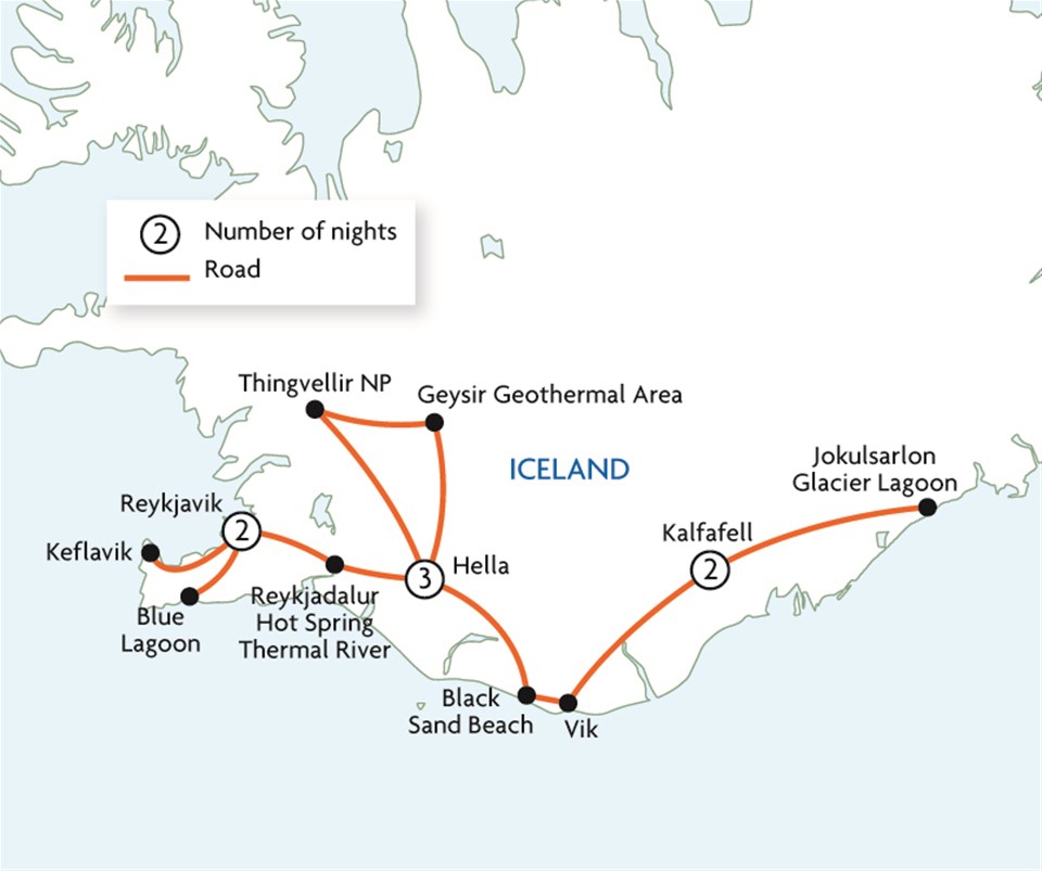 Southern Iceland's Geysers, Glaciers & Waterfalls Southern Iceland's Geysers, Glaciers & Waterfalls