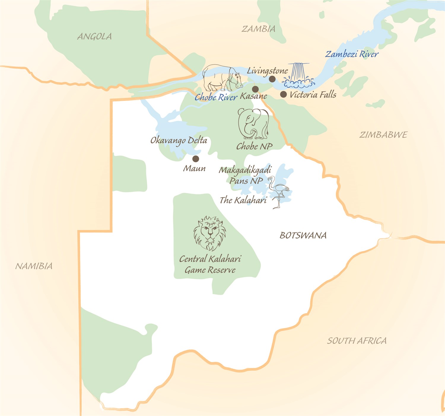 Botswana map