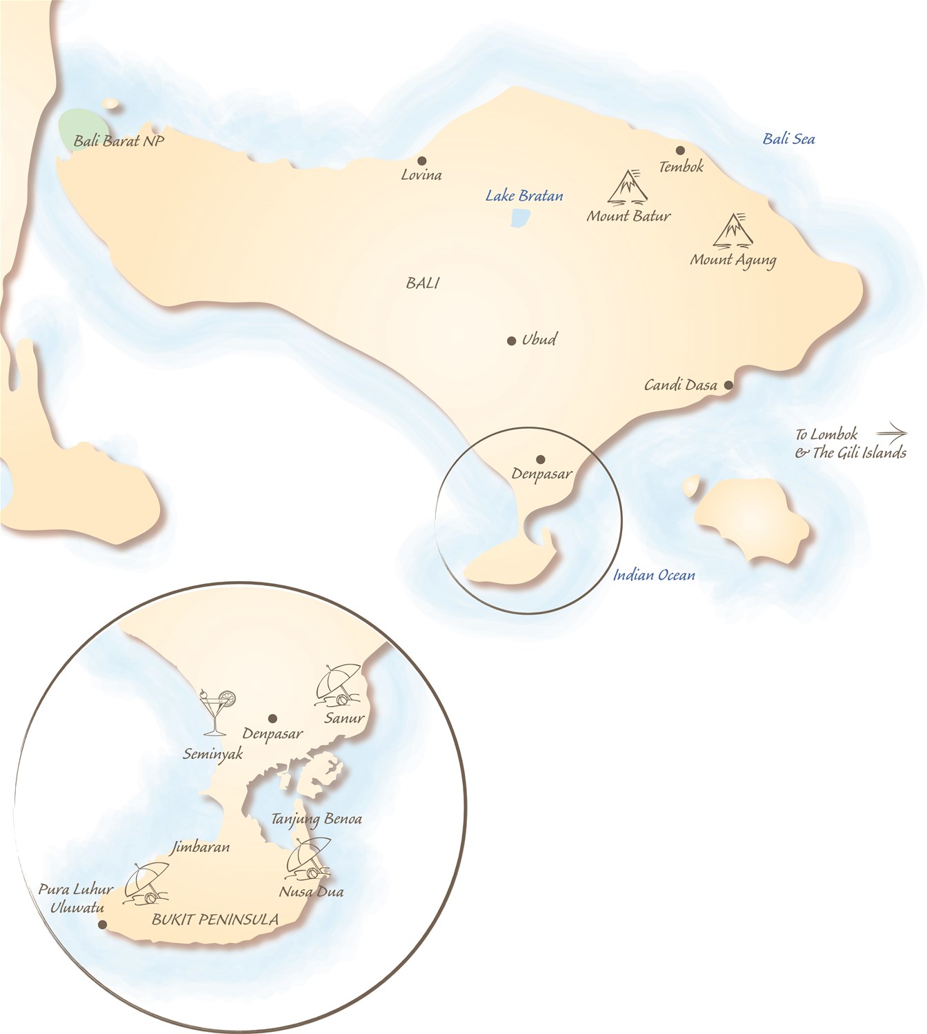 Bali & Lombok map