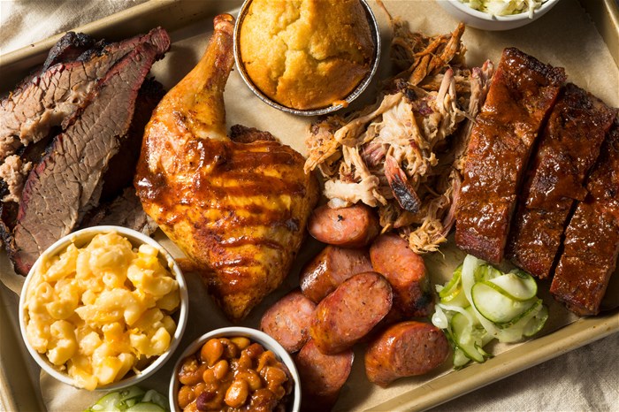 A barbeque platter in the USA