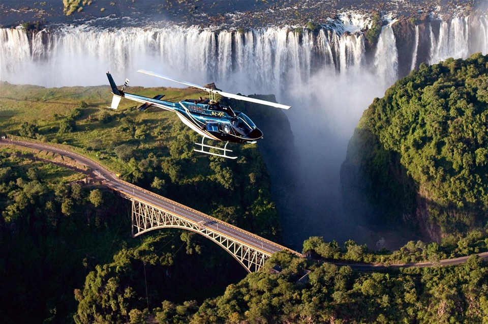 Helicopter Flight over Victoria Falls