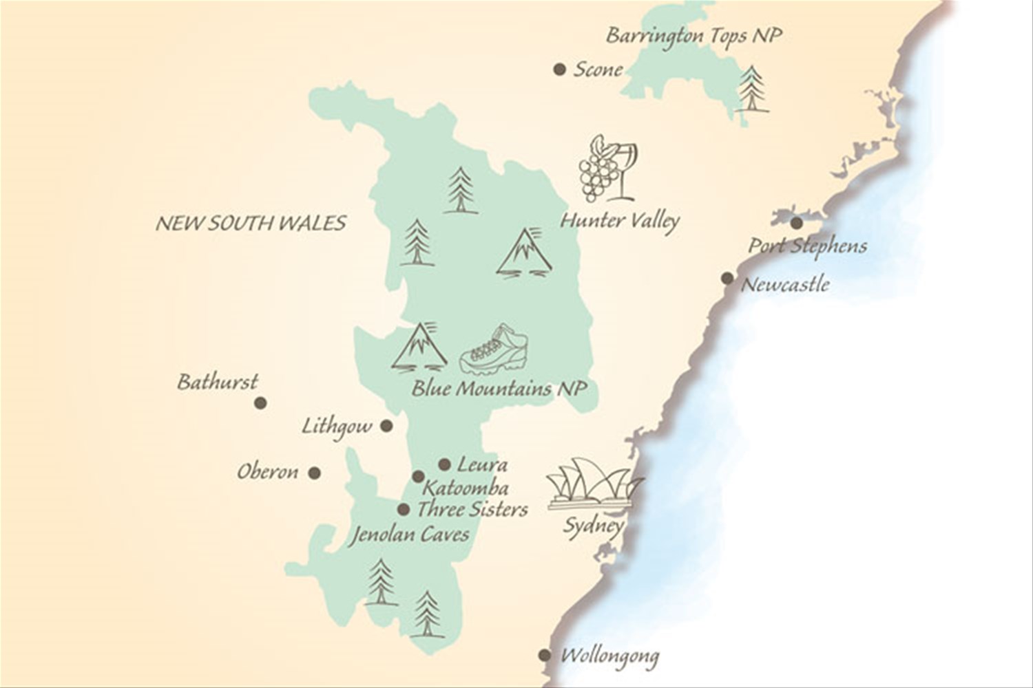 hunter valley tourist information map