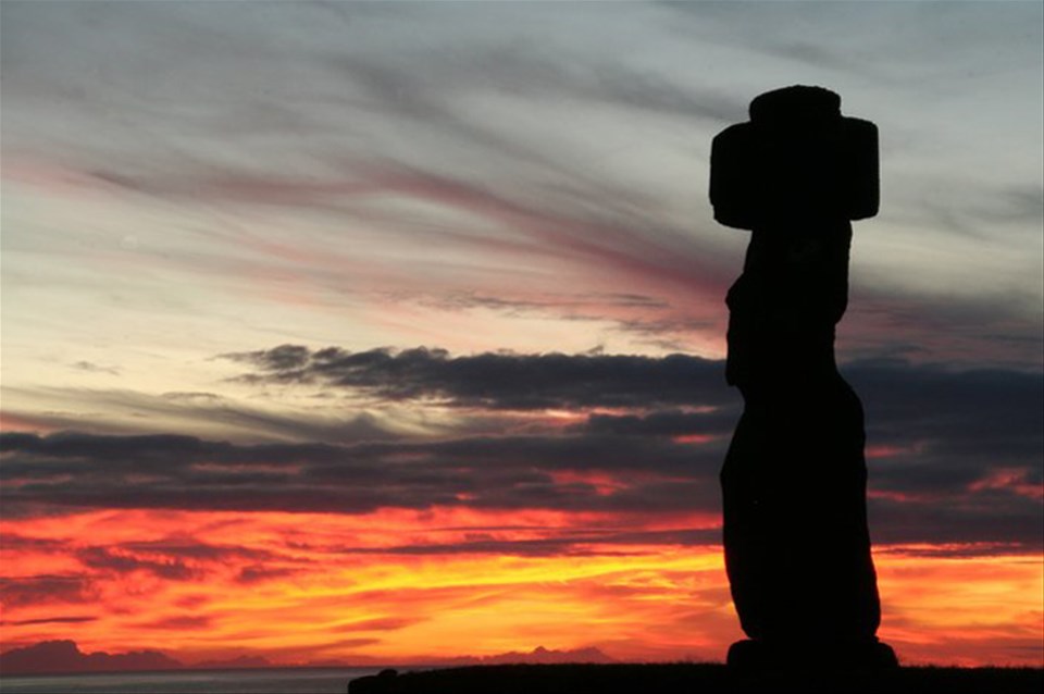 Sunset at Tahai, Easter Island